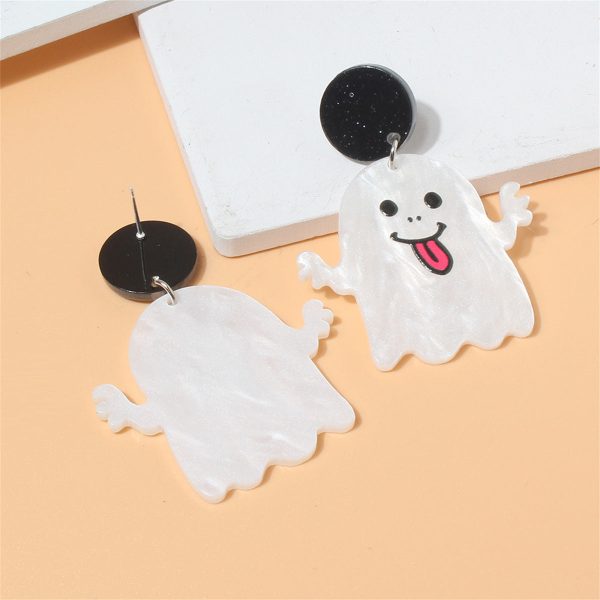 Black & White Ghost Drop Earrings Online Sale