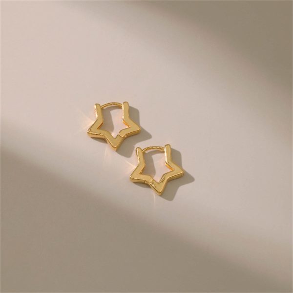 18K Gold-Plated Star Hoop Earrings Online