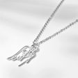 Silver-Plated Openwork Angel Pendant Necklace For Discount