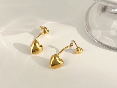 18K Gold-Plated Heart Ear Jackets Online Hot Sale