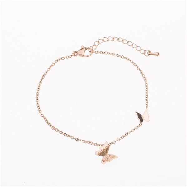 18K Rose Gold-Plated Double Butterfly Bracelet Sale