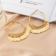 18K Gold-Plated Disc Tassel Huggie Earrings For Sale