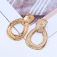 18K Gold-Plated Texture Drop Earrings For Sale