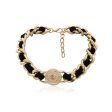 Black Velvet & 18K Gold-Plated Figaro Choker Necklace Cheap