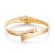 18K Gold-Plated Overlapping Bypass Hinge Bangle For Cheap