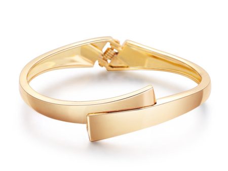 18K Gold-Plated Overlapping Bypass Hinge Bangle For Cheap