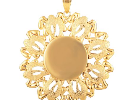 18K Gold-Plated Hollow Flower Pendant Necklace Sale