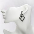 Black Crystal & Cubic Zirconia Botanical Teardrop Earrings on Sale