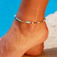 Blue Acrylic & 18K Gold-Plated Beaded Anklet Fashion