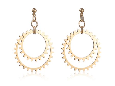 18K Gold-Plated Gear Drop Earring Online