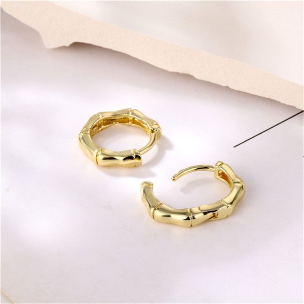 18K Gold-Plated Hexagon Huggie Earrings Cheap