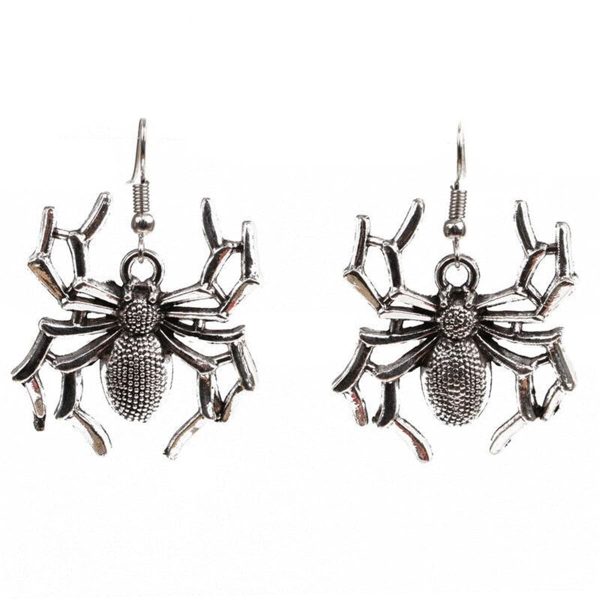 Silver-Plated Spider Drop Earrings Fashion