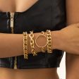 18K Gold Plated Hoop Cable Chain Bracelet Set Online now