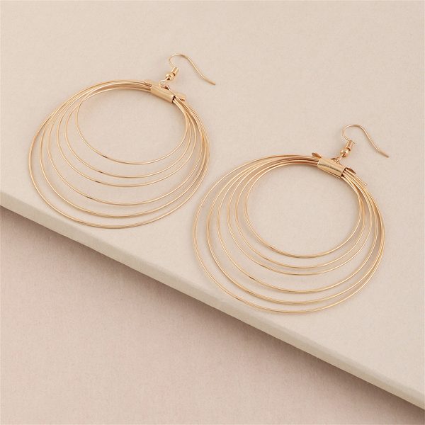 18K Gold-Plated Layered Hoop Drop Earring Supply