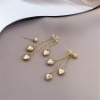 18K Gold-Plated Heart Tassel Drop Earrings For Cheap