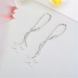 Silver-Plated Hollow Star Threader Earrings on Sale