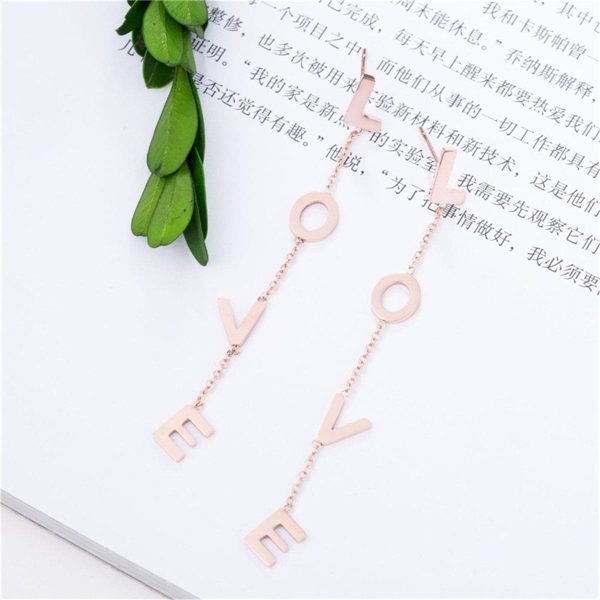 18K Rose Gold-Plated  Love  Drop Earrings Sale