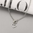 Silver-Plated Open Heart Toggle Pendant Necklace Online now