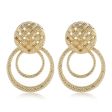 18K Gold-Plated Weave Hoop Drop Earrings on Sale