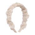 Cubic Zirconia & Beige Ruffled Hard Headband Fashion