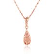 18K Rose Gold-Plated Filigree Teardrop Pendant Necklace Sale