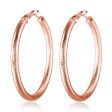 18K Rose Gold-Plated Diamond-Cut Hoop Earrings Cheap