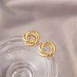 18K Gold-Plated Interlocked Circle Stud Earrings Online Hot Sale