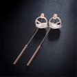 18K Rose Gold-Plated Bar & Ring Drop Earring Fashion