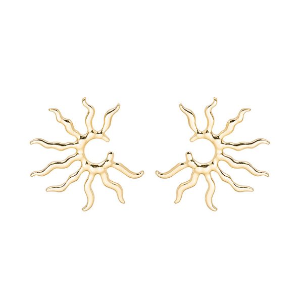 18K Gold-Plated Sun Stud Earrings Online Sale