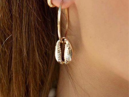 18K Gold-Plated Shell Drop Earrings For Cheap