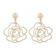 18K Gold-Plated Floral Openwork Drop Earrings Online Hot Sale