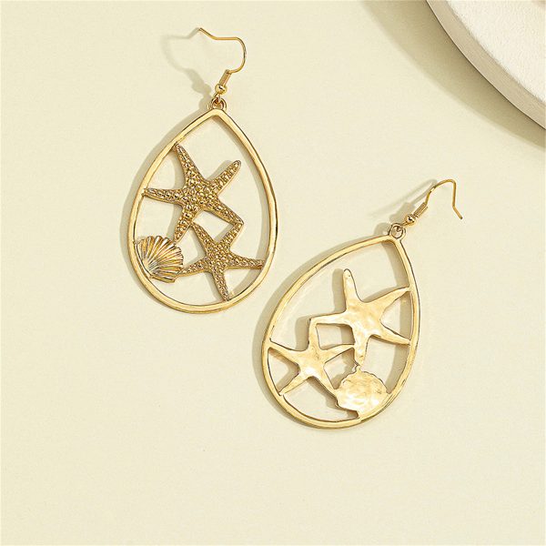 18K Gold-Plated Shell Starfish Drop Earrings Online now