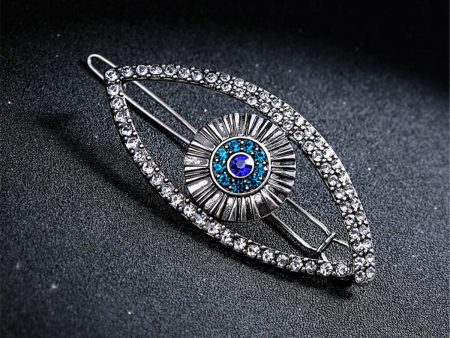 Cubic Zirconia & Silver-Plated Evil Eye Hair Clip Sale