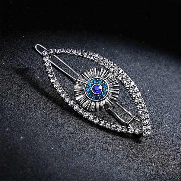 Cubic Zirconia & Silver-Plated Evil Eye Hair Clip Sale