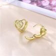 18K Gold-Plated Heart  Love  Huggie Earrings Fashion