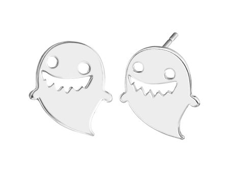 Silver-Plated Ghost Stud Earrings on Sale