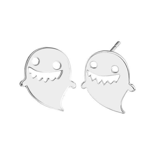 Silver-Plated Ghost Stud Earrings on Sale