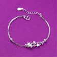 Silver-Plated Star & Bead Anklet Fashion