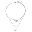 Silver-Plated Butterfly Layered Pendant Necklace Discount