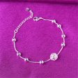 Silver-Plated Ball & Bead Anklet on Sale