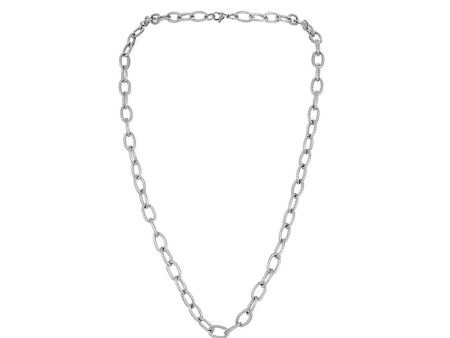 Silver-Plated Oval Cable Chain Necklace Sale