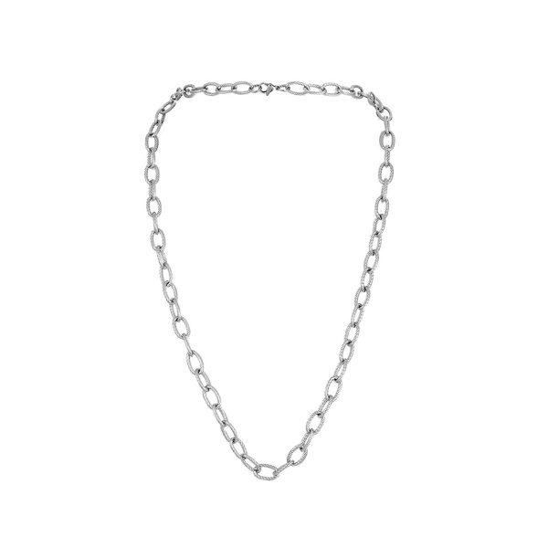 Silver-Plated Oval Cable Chain Necklace Sale