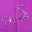 Silver-Plated Leaves Station Anklet Online