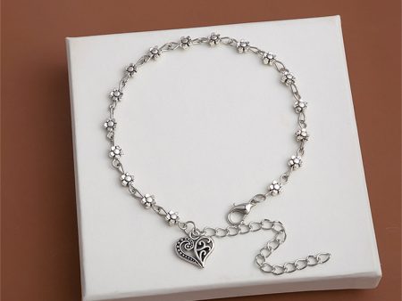 Silver-Plated Mum Station Heart Charm Bracelet Fashion