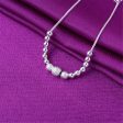 Silver-Plated Frosted Graduated Bead Anklet Cheap