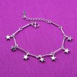 Silver-Plated Star Station Charm Anklet Online now