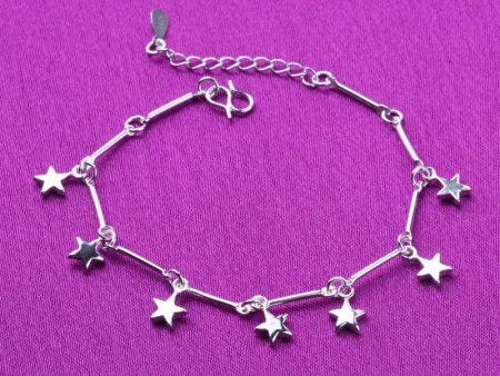 Silver-Plated Star Station Charm Anklet Online now