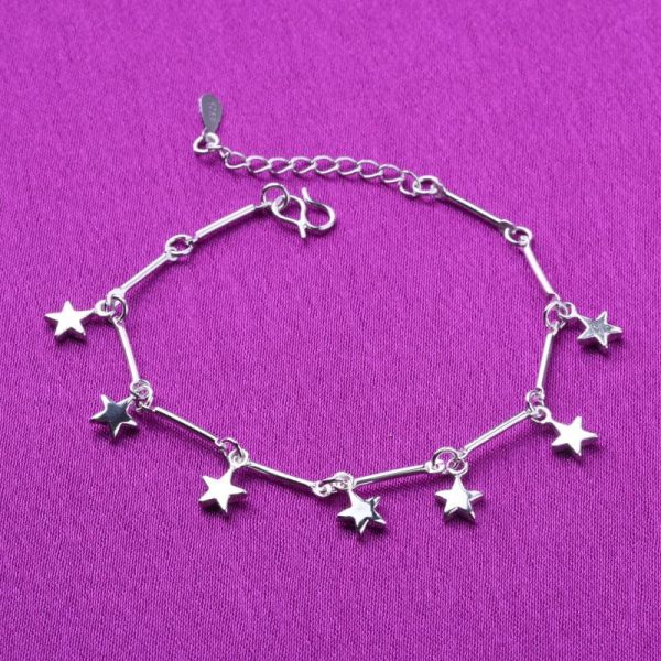 Silver-Plated Star Station Charm Anklet Online now