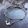 Silver-Plated Dolphin Layered Charm Anklet Supply