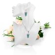 Turquoise & Cubic Zirconia Owl Earrings & Pendant Necklace on Sale